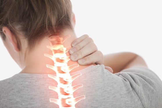 child  with back and neck  pain