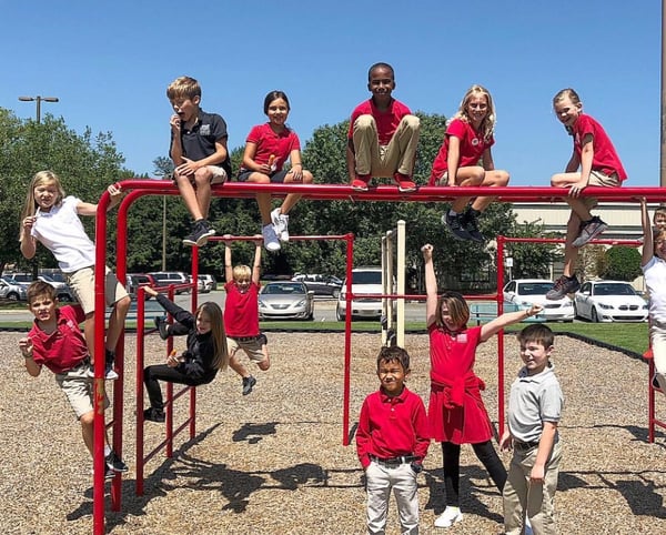 back to school kids on playground