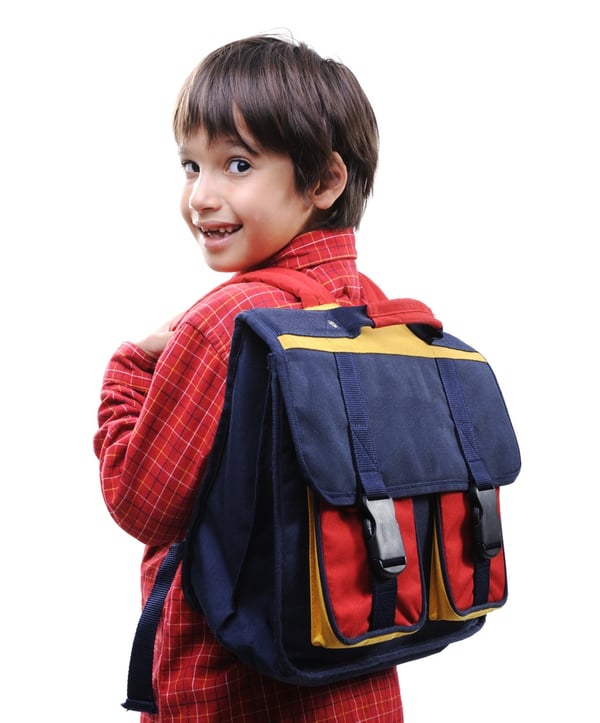 School boy with backpack