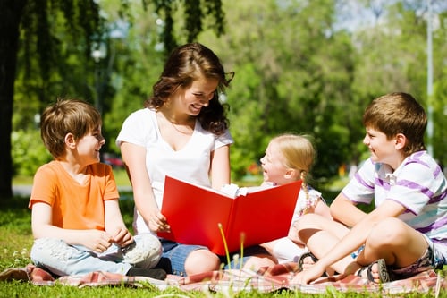 Summer reading in park