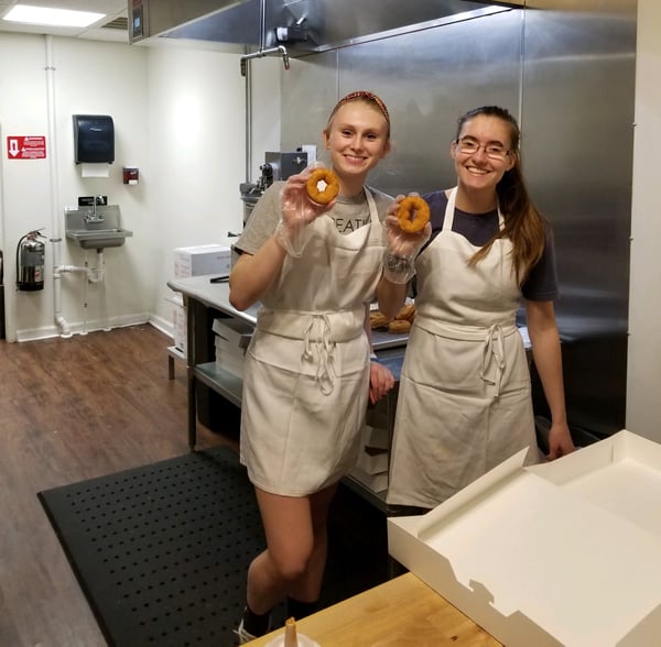 high school student working job donut shop